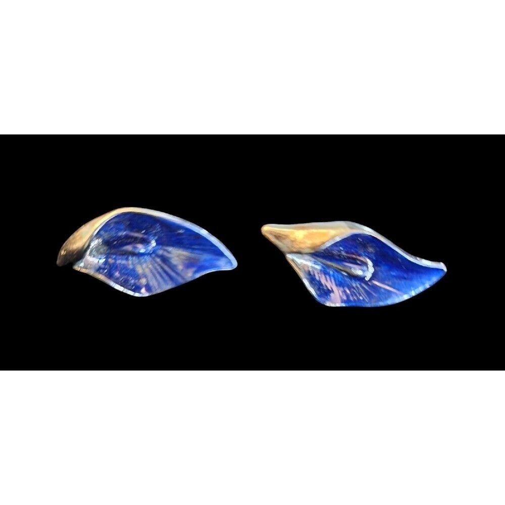 Leaf Earrings Blue Silver Tone Fashion‎ Jewelry Women's